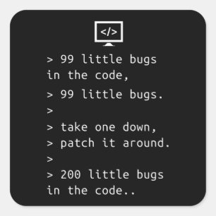 Programming Debugging Code Funny Gift Square Sticker
