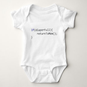 Programming Humour, If Diaper Full Return To Mum Baby Bodysuit