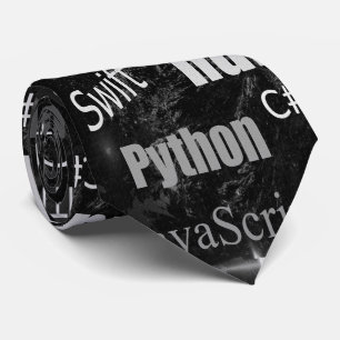 Programming languages black and white tie