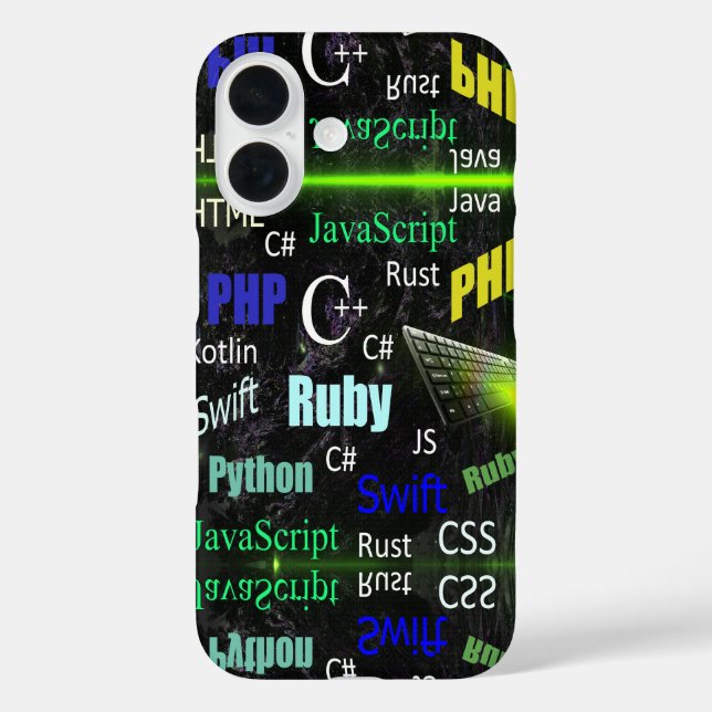 Programming languages blue and yellow Case-Mate iPhone case (Back)