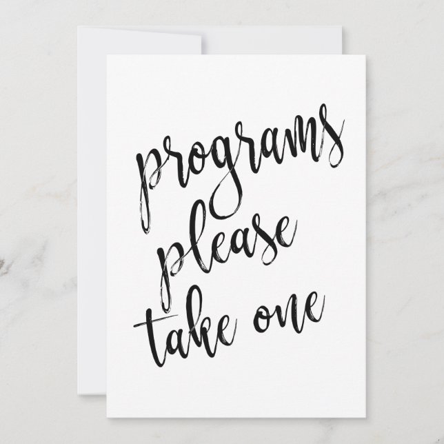 Programs Please Take One Affordable Sign (Front)