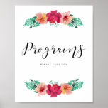 Programs please take one floral design wedding poster<br><div class="desc">An elegant floral design collection,  ideal for a chic and modern wedding. Fully customizable text colors.</div>