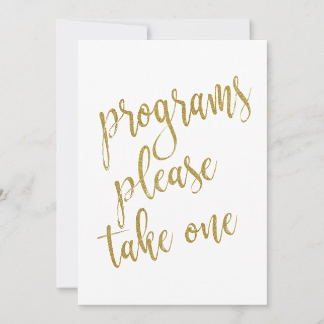 Programs Please Take One Gold Affordable Sign (Front)