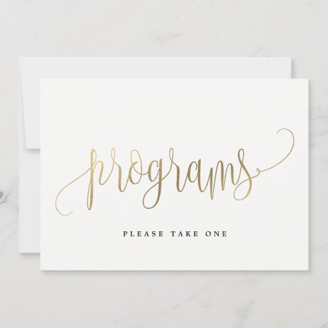 Programs Sign - Lovely Calligraphy (Front)