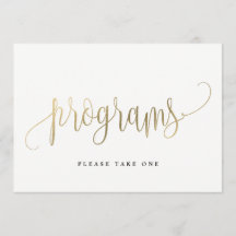 Programs Sign - Lovely Calligraphy