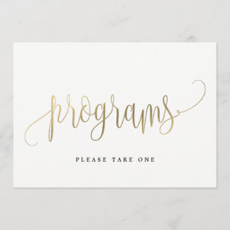 Programs Sign - Lovely Calligraphy