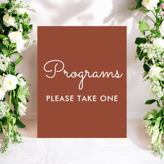 Programs Wedding Terracotta Brown  Poster (Creator Uploaded)