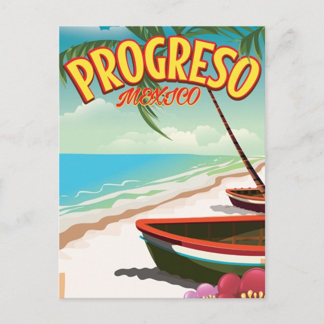 Progreso Mexican travel poster Postcard (Front)