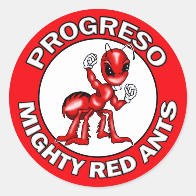 Progreso Mighty Red Ants Stickers (Front)