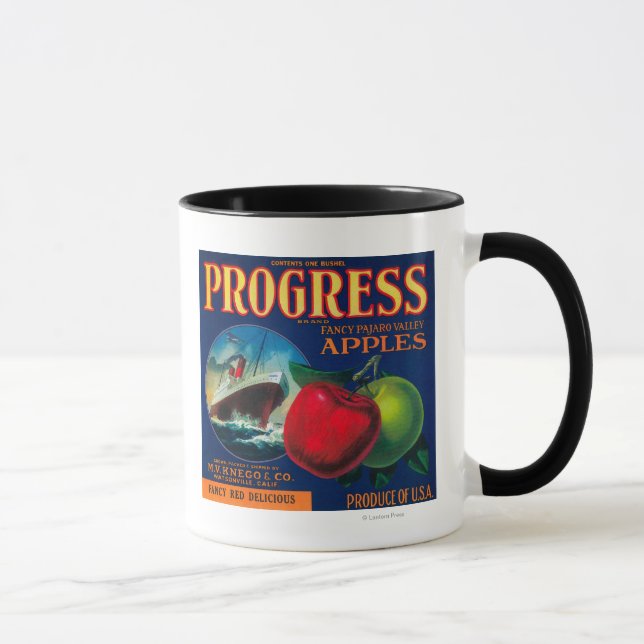 Progress Apple Crate LabelWatsonville, CA Mug (Right)