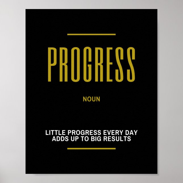 Progress Inspirational Quote Poster (Front)