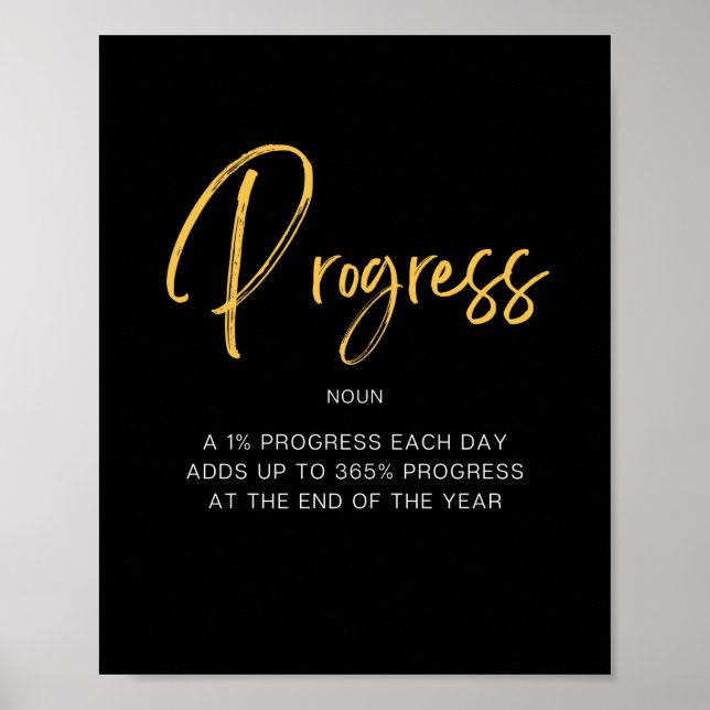Progress Inspiring Quote Poster (Front)