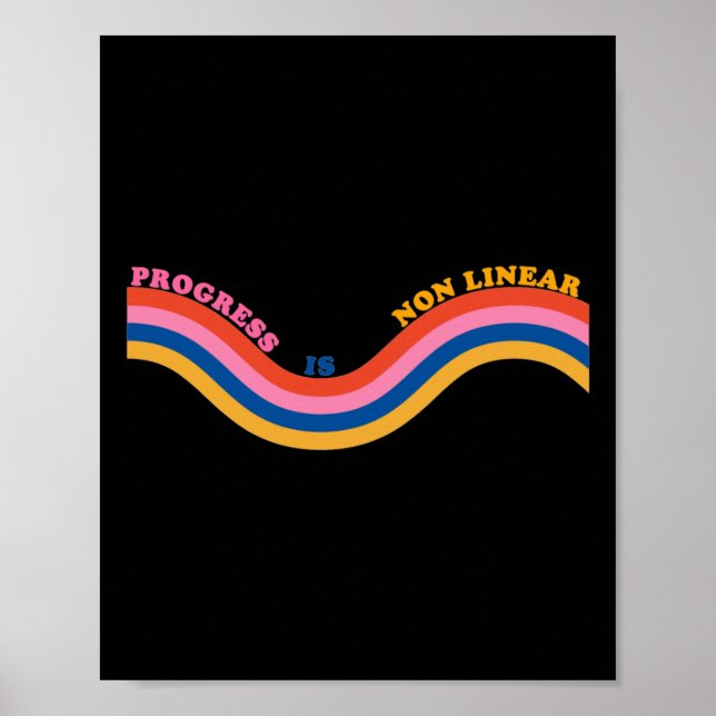 Progress Is Non Linear Sticker  Poster (Front)
