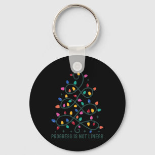 Progress Is Not Linear Special Ed Teacher Christma Key Ring