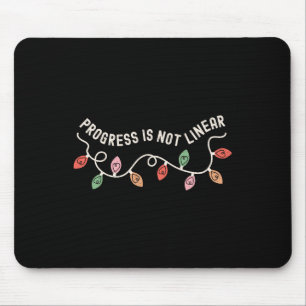 Progress Is Not Linear Sped Teacher Christmas Ligh Mouse Pad
