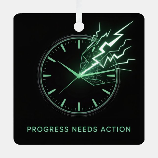 Progress Needs Action Metal Tree Decoration (Front)