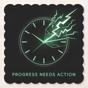 Progress Needs Action Paper Coaster