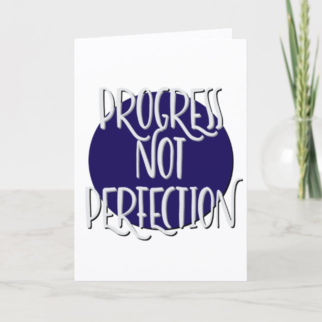Progress Not Perfection 12 Step Slogan Anniversary Card (Front)