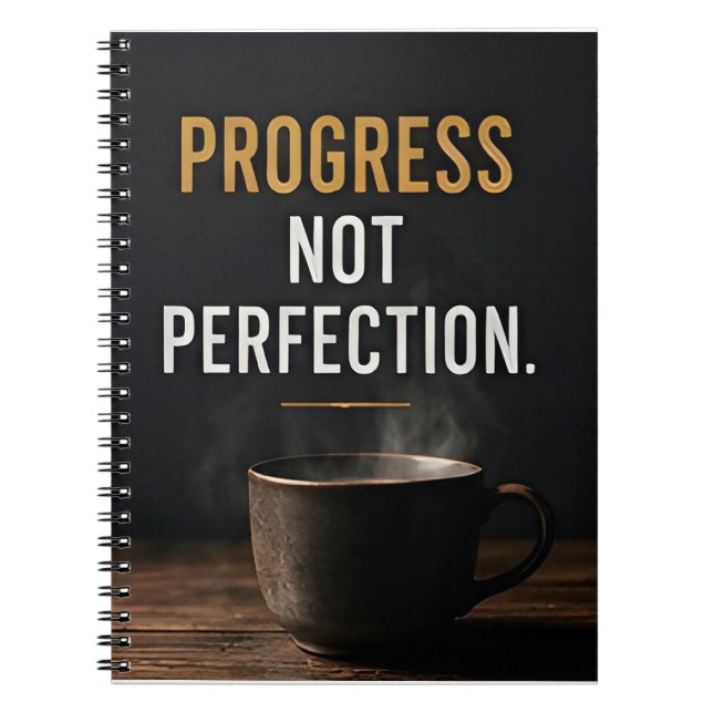 📈 Progress Not Perfection Daily Motivation Succes Notebook (Front)