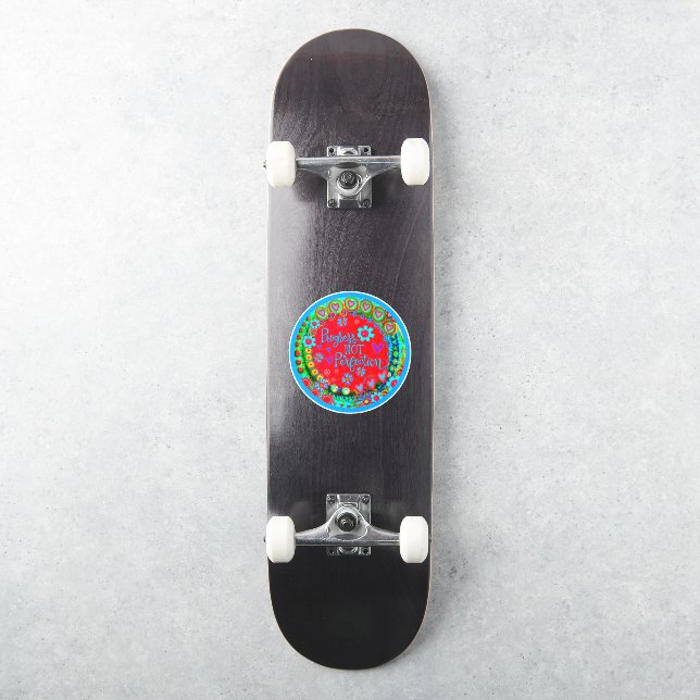 Progress Not Perfection Fun Colourful Inspirivity (Skateboard)