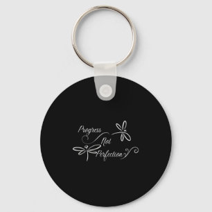 Progress Not Perfection Motivational Design Key Ring