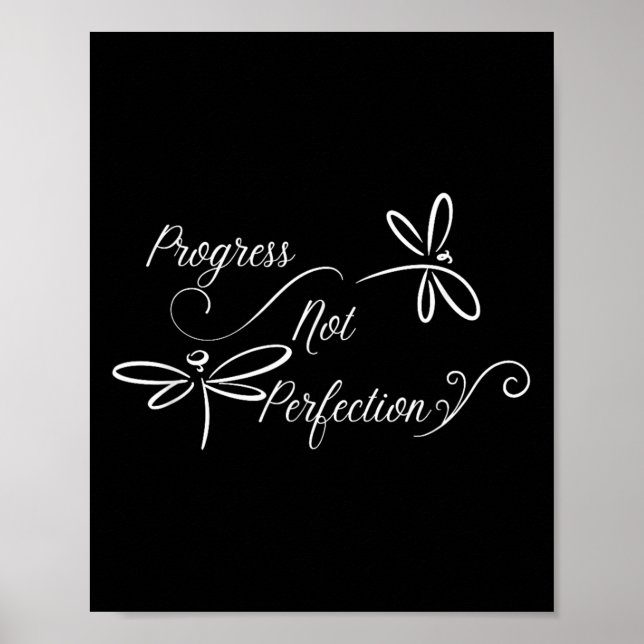Progress Not Perfection Motivational Design  Poster (Front)