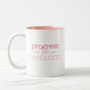 Progress Not Perfection Motivational Message Two-Tone Coffee Mug