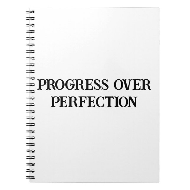 Progress Not Perfection Motivational Notebook (Front)