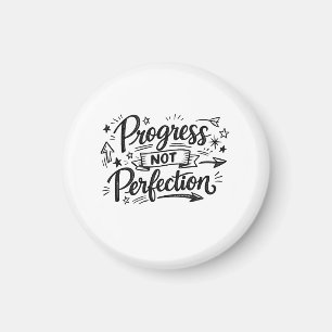Progress Not Perfection Motivational Quote Design Magnet