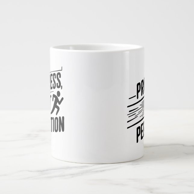 Progress Not Perfection (Motivational Quote_gift) Large Coffee Mug (Front)