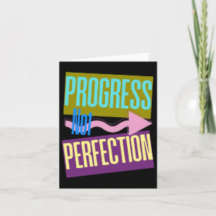 Progress Not Perfection - Neon Motivational Design Card