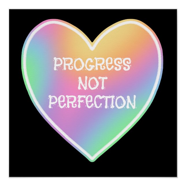 Progress Not Perfection Rainbow Poster (Front)