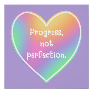 Progress Not Perfection Rainbow Poster