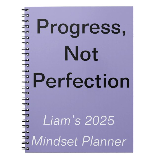 Progress Not Perfection self care Custom Notebook (Front)