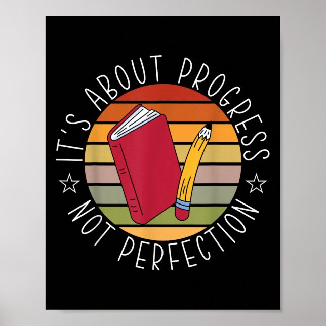 Progress Not Perfection Testing Day Teacher  Poster (Front)