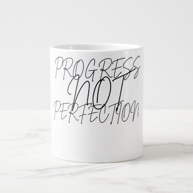 Progress Not PerfectionT-Shirt Large Coffee Mug (Front)