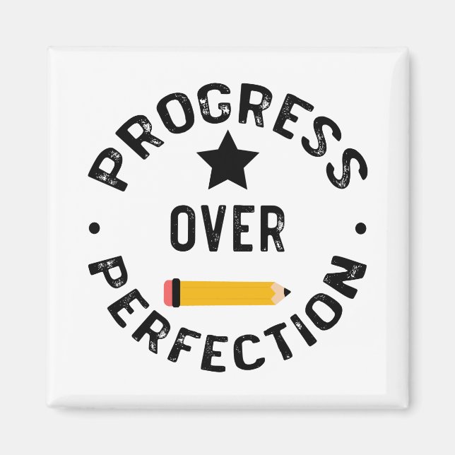 Progress Over Perfection Back To School Teacher Magnet (Front)