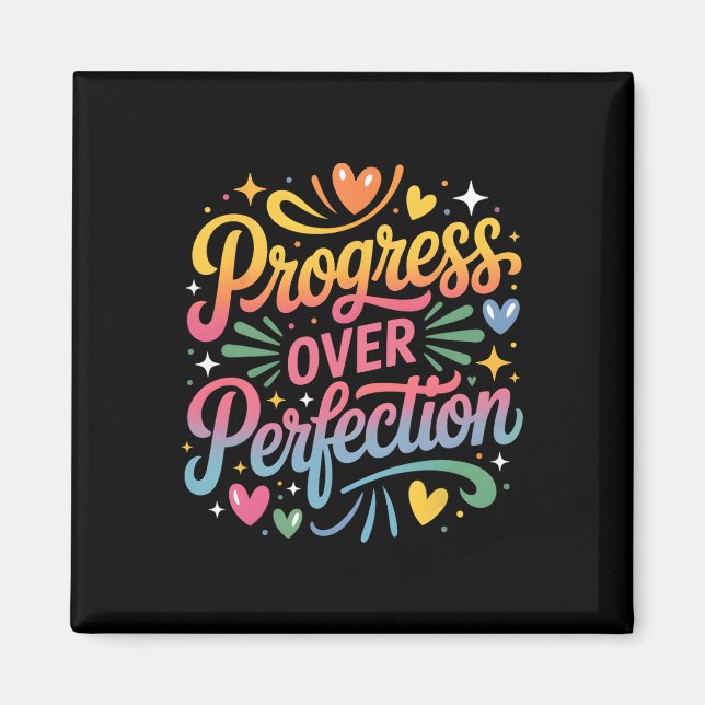 Progress Over Perfection Back To School Teachers E Magnet (Front)