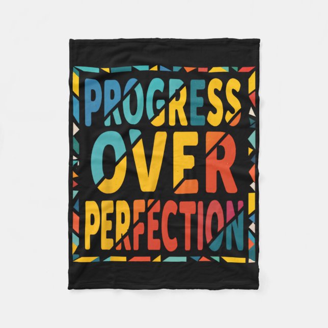 Progress Over Perfection Back To School Teachers S Fleece Blanket (Front)