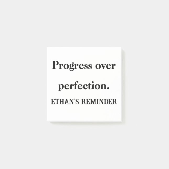 Progress Over Perfection – Custom Growth Sticky No Post-it Notes (Front)