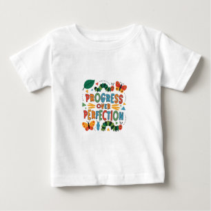 Progress Over Perfection Kndergarten Bugs Baby T-Shirt