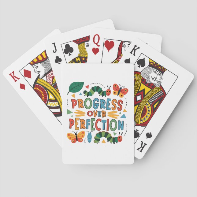 Progress Over Perfection Kndergarten Bugs Playing Cards (Back)