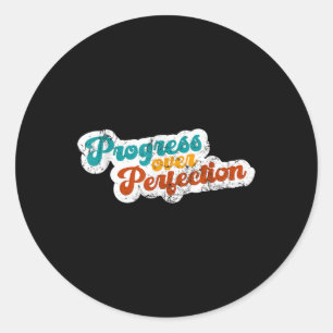Progress Over Perfection Mental Health Awareness Classic Round Sticker