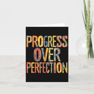 Progress Over Perfection Motivation Motivational T Card
