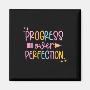 Progress Over Perfection Motivational Back To Scho Magnet