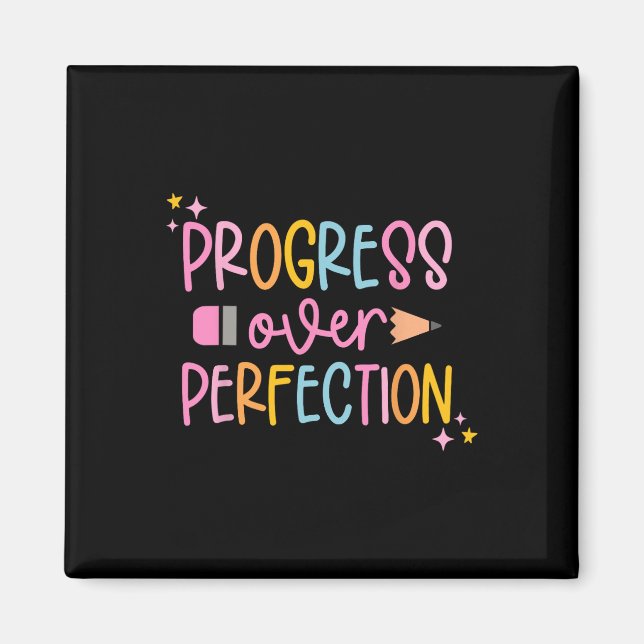 Progress Over Perfection Motivational Back To Scho Magnet (Front)