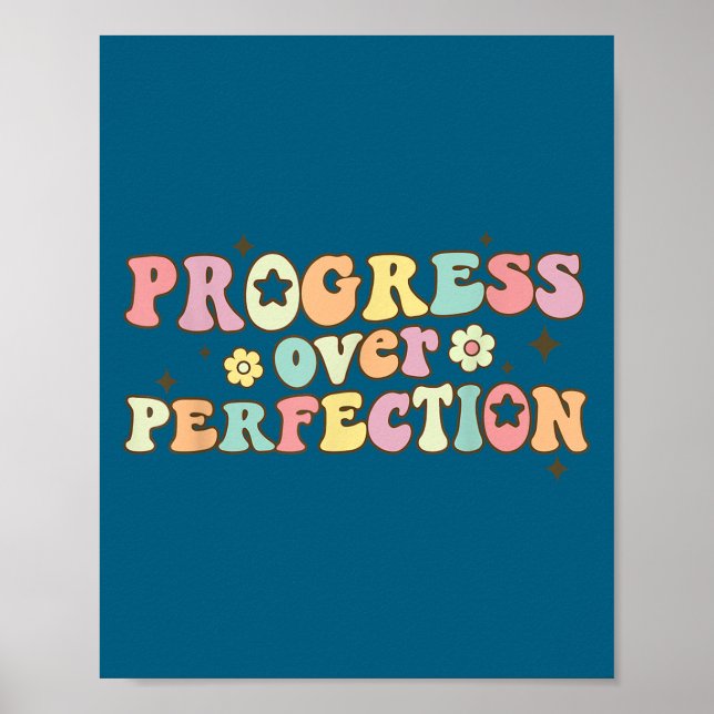 Progress Over Perfection Motivational Back To Scho Poster (Front)