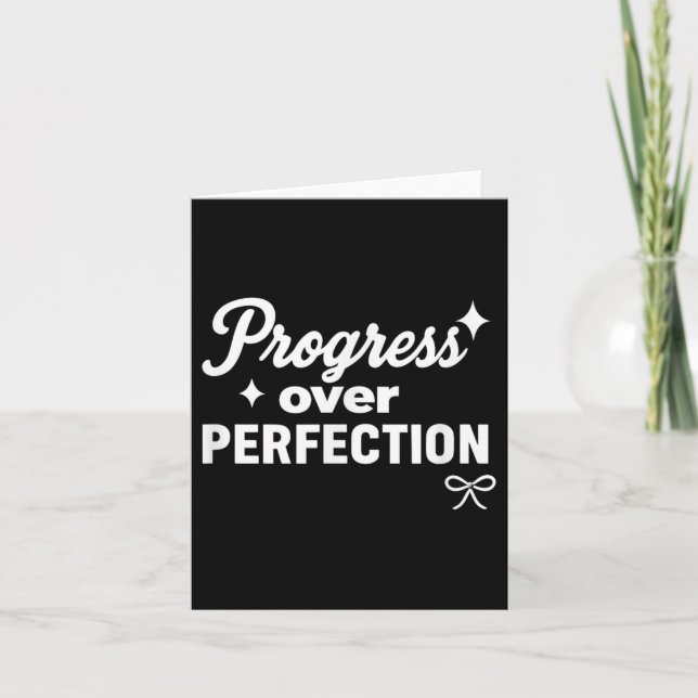 Progress Over Perfection Motivational Christian Se Card (Front)