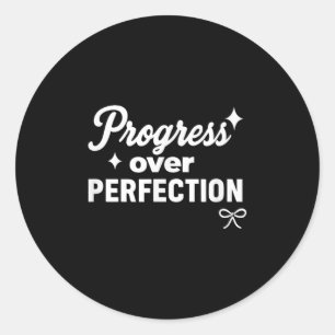Progress Over Perfection Motivational Christian Se Classic Round Sticker