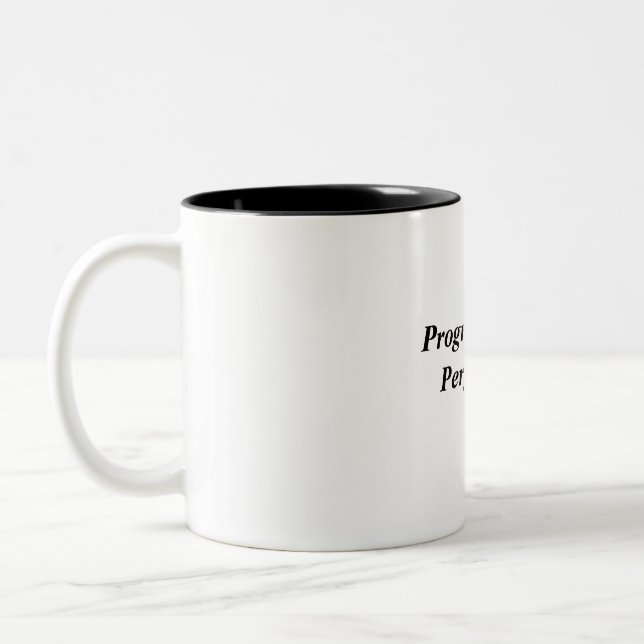 Progress Over Perfection Motivational Quote Coffee Two-Tone Coffee Mug (Left)